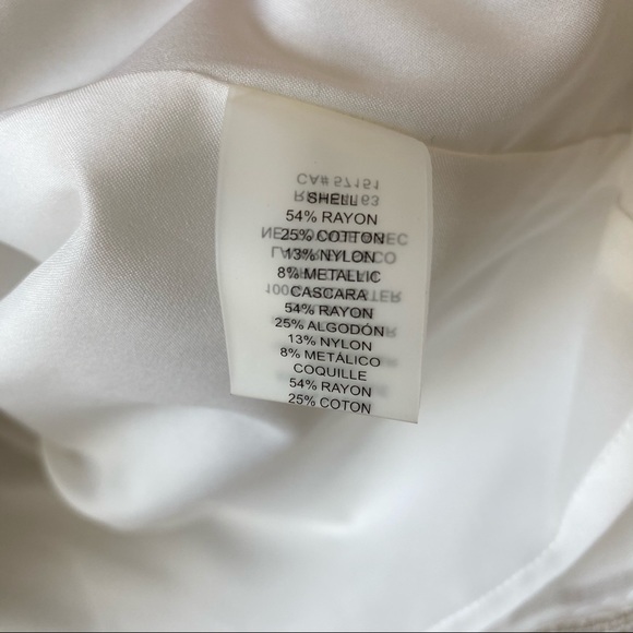 Vince Camuto Metallic Gold Ivory Fit Flare Dress 8 - Picture 12 of 12